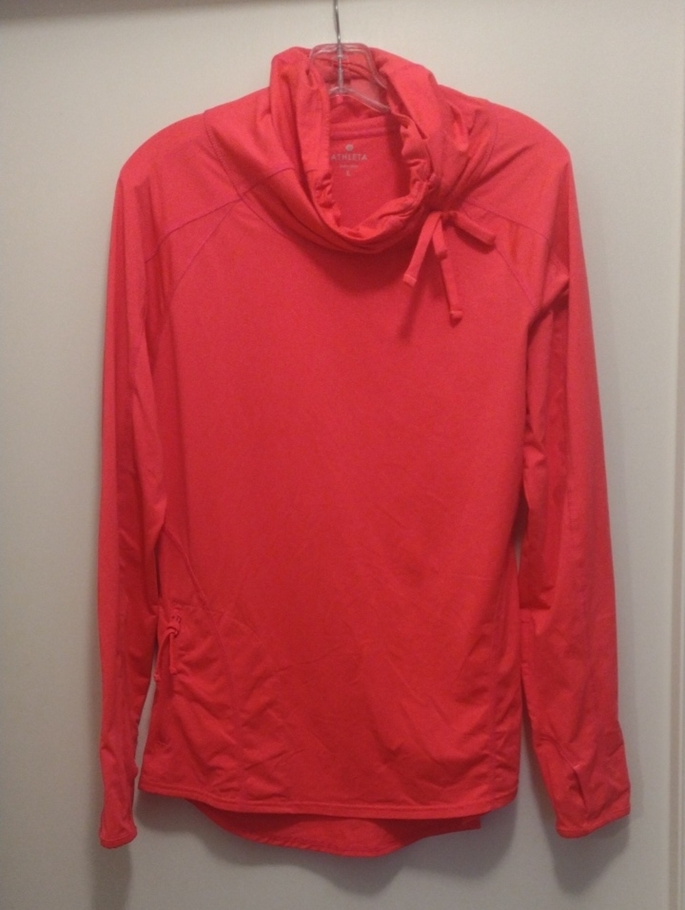 Athleta Coral Pink Cowl Neck Pullover (J1419)